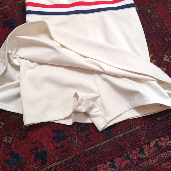 Reformation Farrah‎ Ecomove Athletic Mini Dress Medium Striped White Pickleball - Picture 9 of 14